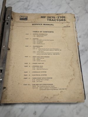 Massey Ferguson 2675 2705 Tractors Service Manual Repair Maintenance Shop Manual