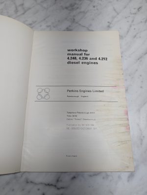 Perkins Engines 4.248 4.236 4.212 Diesel Workshop Service Manual 601 Ser 1062 1