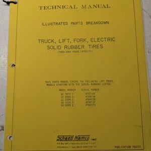 Schaeff Namco Fork Lift Lc 1815 2020 2024 Su 1515 2020 E Parts List Book Manual