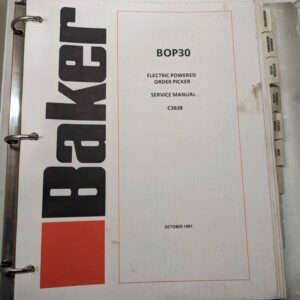 Baker Fork Lift Truck Service Manual C2638 Bop30 1991 Repair Shop Book
