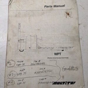 Multiton Fork Lift Truck Wpt Parts List Book Manual Catalog Missing Pages