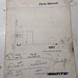 Multiton Fork Lift Truck Wpt Parts List Book Manual Catalog