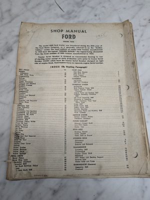 Ford Model Naa Shop Manual Service Repair Maintenance Shop