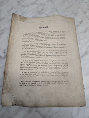 Ferguson Te-20 To-20 To-30 Dealer Shop Service Manual Repair Maintenance