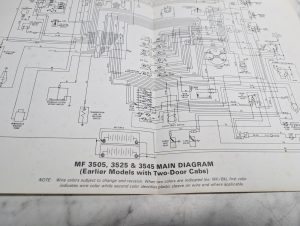 Mf 3505 3525 3545 Main Diagram Earlier Models Two Door Cabs Guide Reference