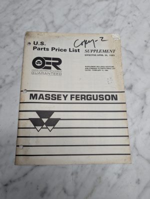 Massey Ferguson Parts Price List Supplement Manual Book Sales Catalog 1993