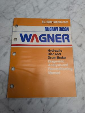 Wagner Au-1600 Disc Drum Brake Diagnostic Recondition Manual Service Catalog