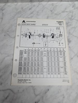 Prestolite Service Parts Catalog Alternator Group 8 Manual List Book Reference