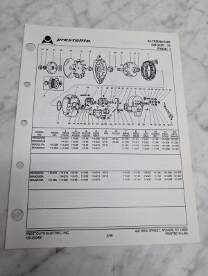 Prestolite Alternator 8Ea2002Na 8Ea2002Nb 8Ea02F1A 8Ea023Na 8Ea3002Ga 8Ea3003Ga