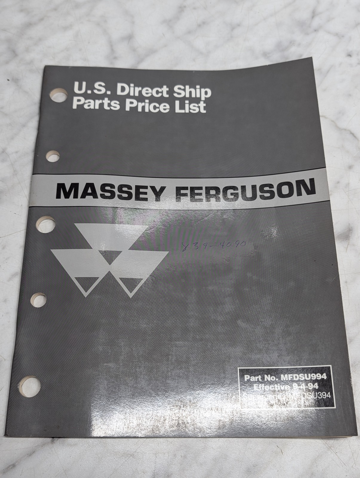Massey Ferguson Mfdsu994 Parts Price List Manual Book Catalog Reference 1994