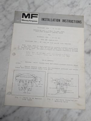 Massey Ferguson 1105 1135 1155 Installation Instructions 10 118 A91 10 120 A91