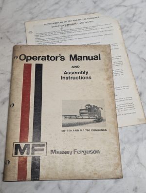 Massey Ferguson Mf 750 760 Combine Operators Owner Manual Maintenance Guide Book