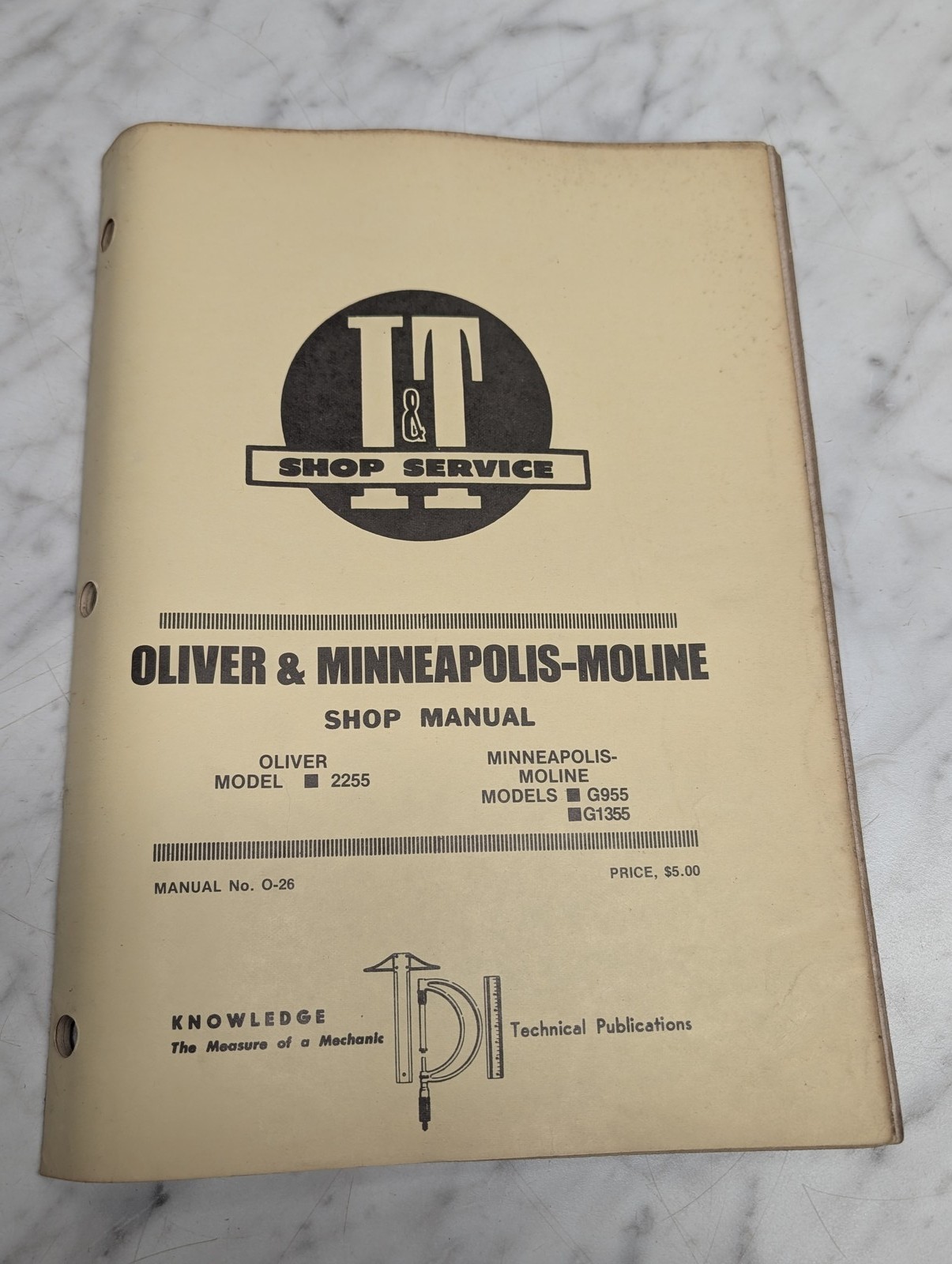 Oliver Minneapolis-Moline 2255 G955 G1355 Shop Manual Service Repair I&T O-26