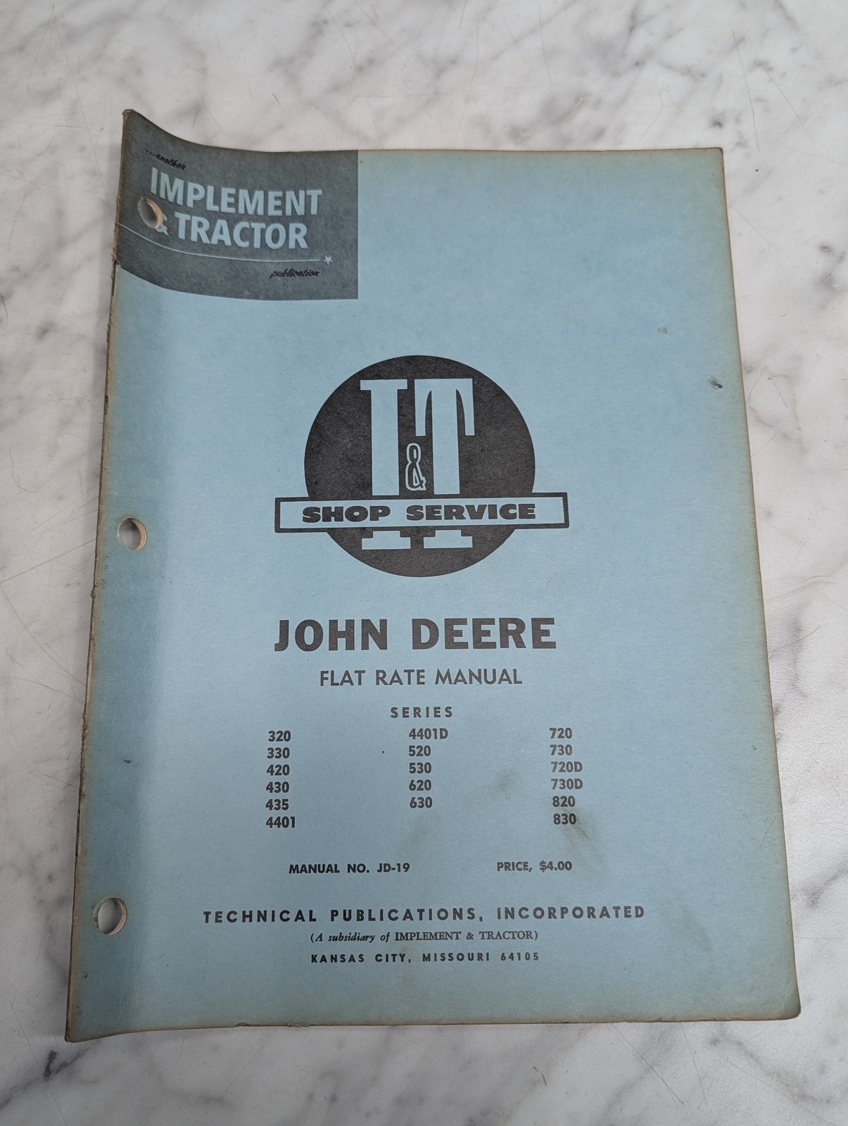 Flat Rate John Deere 320 430 435 4401D 520 530 620 630 720D 730D 820 Jd-19