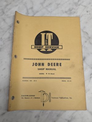 John Deere Jd Shop Manual 70 Diesel Jd-8 Service Repair Shop Book I&T Jd-8