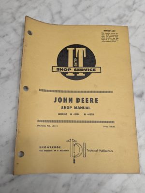 John Deere Jd Shop Manual Models 435D 4401D Jd-18 Service Repair I&T It
