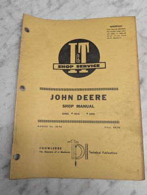 John Deere Shop Manual Series 2510 2520 Manual Service Repair Shop I&T It