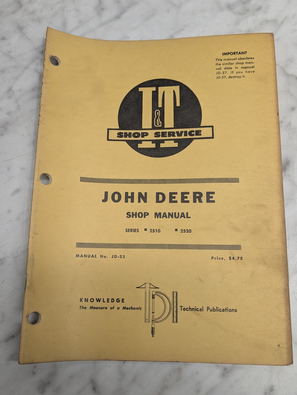 John Deere Shop Manual Series 2510 2520 Manual Service Repair Shop I&T It
