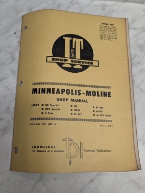 Minneapolis-Moline Ub Uts 5 Star M5 M504 M602 M604 M670 M670 Shop I&T Mm-16