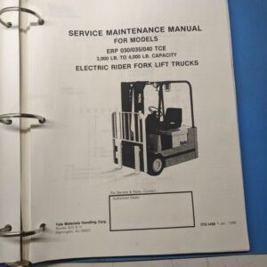 Yale Maintenance Manual Fork Lift Truck Service Erp 030 035 040 Tce 1988