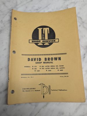David Brown 770 780 1200 880 990 3800 4600 Shop Manual Service Repair I&T Db-1