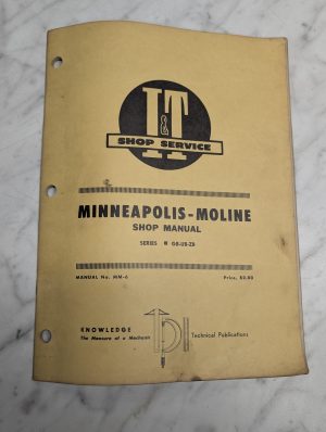 Minneapolis-Moline Shop Manual Service Repair Shop Series Gb-Ub-Zb I&T Mm-6