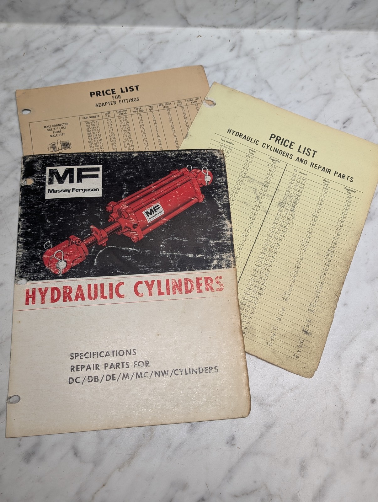 Massey Ferguson Hydraulic Cylinders Specifications Parts Price List Manual