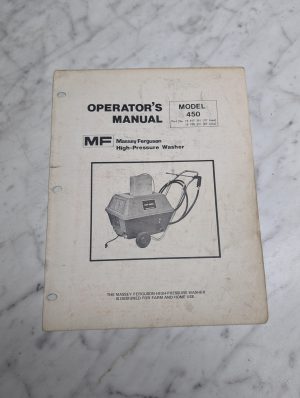 Massey Ferguson Mf 450 Operators Owners Manual High-Pressure Washer Guide Book