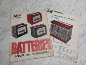 Massey Ferguson Batteries Application Specifications Manual Book Guide Reference