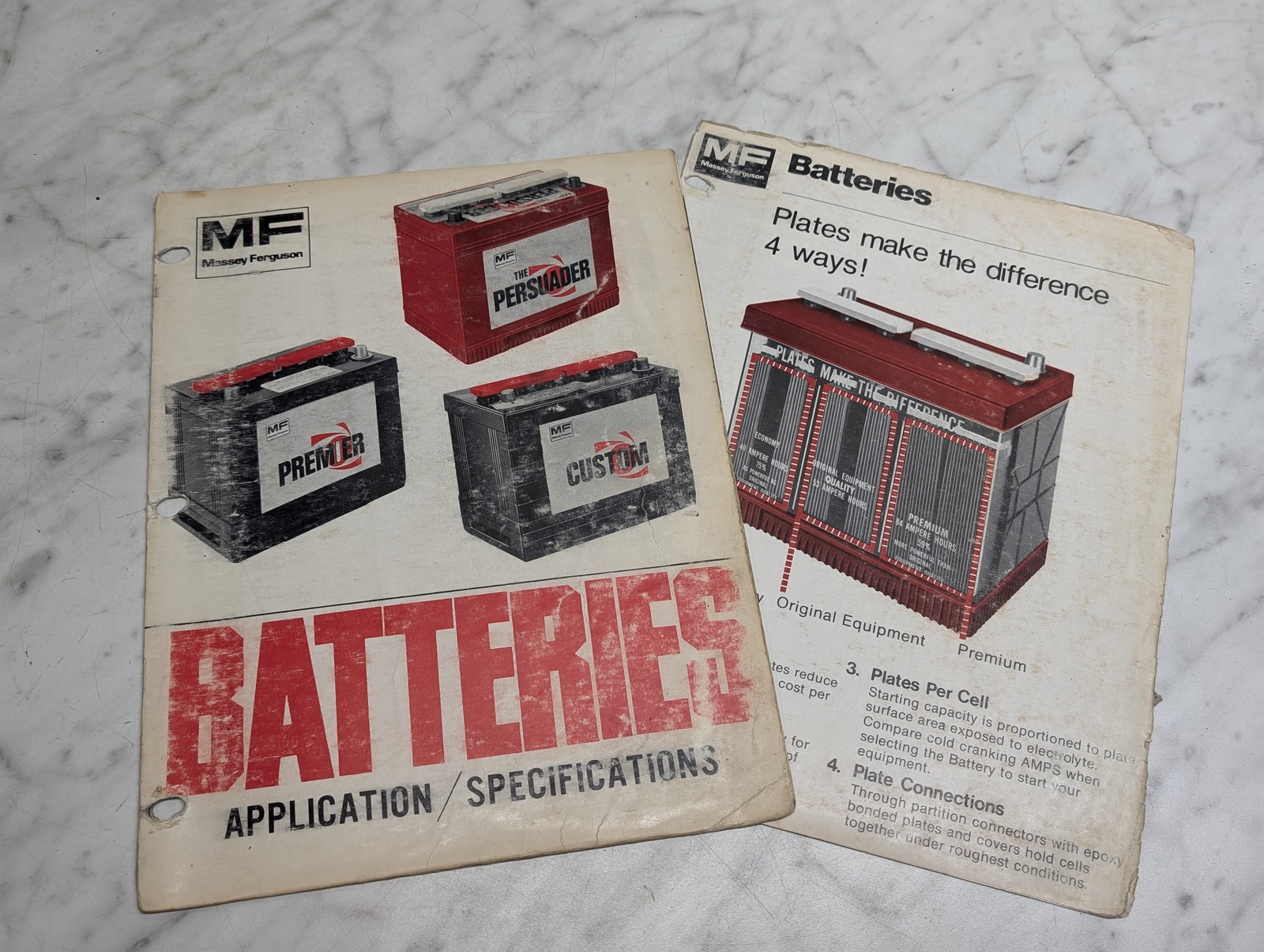 Massey Ferguson Batteries Application Specifications Manual Book Guide Reference