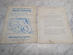 Mud-Hog Rear-Wheel Drive Parts Catalog Mt760 Manual List Book Drive Systems