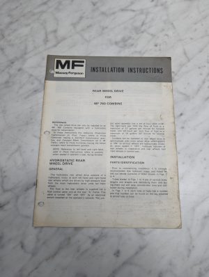 Massey Ferguson 760 Combine Installation Instructions Manual Guide Book