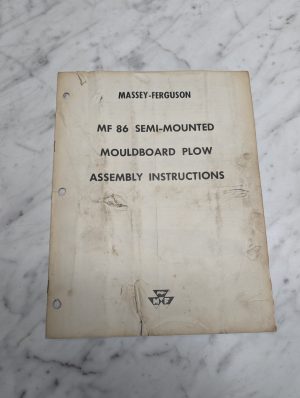Massey-Ferguson 86 Semi-Mounted Mouldboard Plow Assembly Instructions Manual