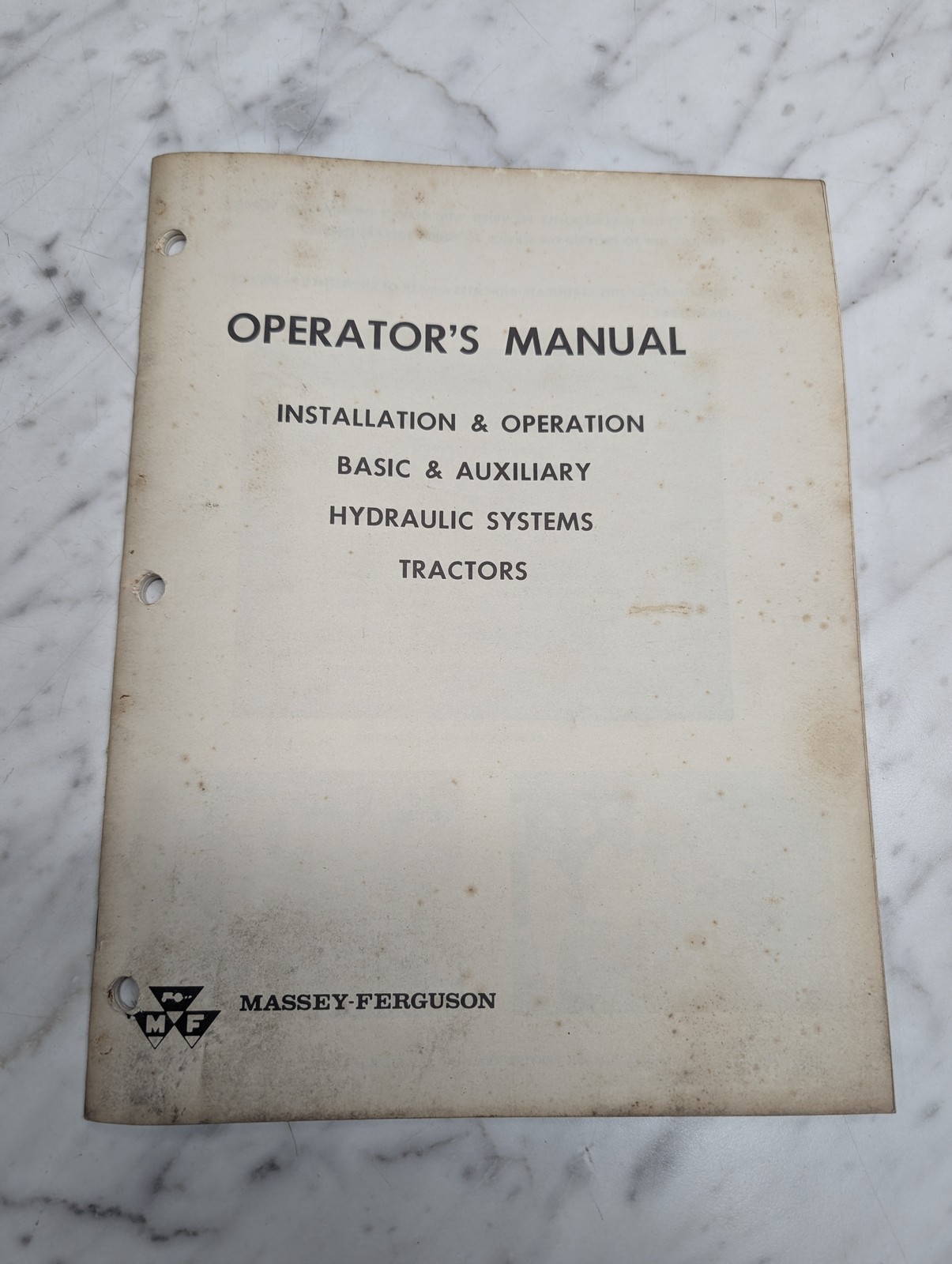 Massey-Ferguson Operators Owners Manual Maintenance Guide Book Tractors