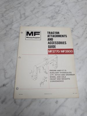 Massey Ferguson Tractor Attachments Accessories Guide Mf2770 Mf2800 Manual Book