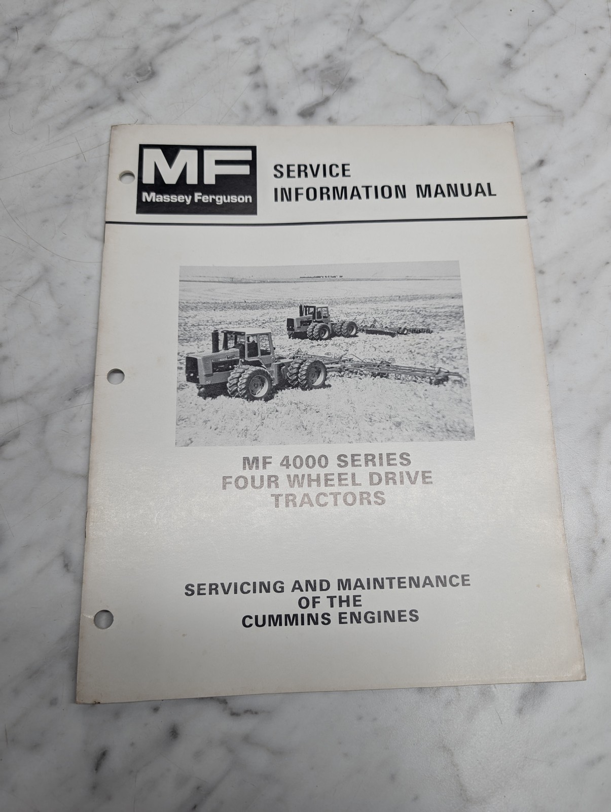 Massey Ferguson 4000 Series Four Wheel Drive Tractors Cummins Engine Maintenance
