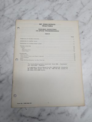 2000 Series Tractors Trouble-Shooting 24-Speed Transmission Manual Service Shop