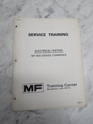Service Training 800 Series Combines Electrical Testing Manual Service Shop