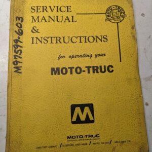 Moto-Truc Service Repair Manual Parts List Shop Book Forklift Truck M97599-603