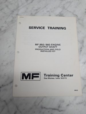 Service Training 850 860 Engine Output Shaft Production Field Installed Kit Manu