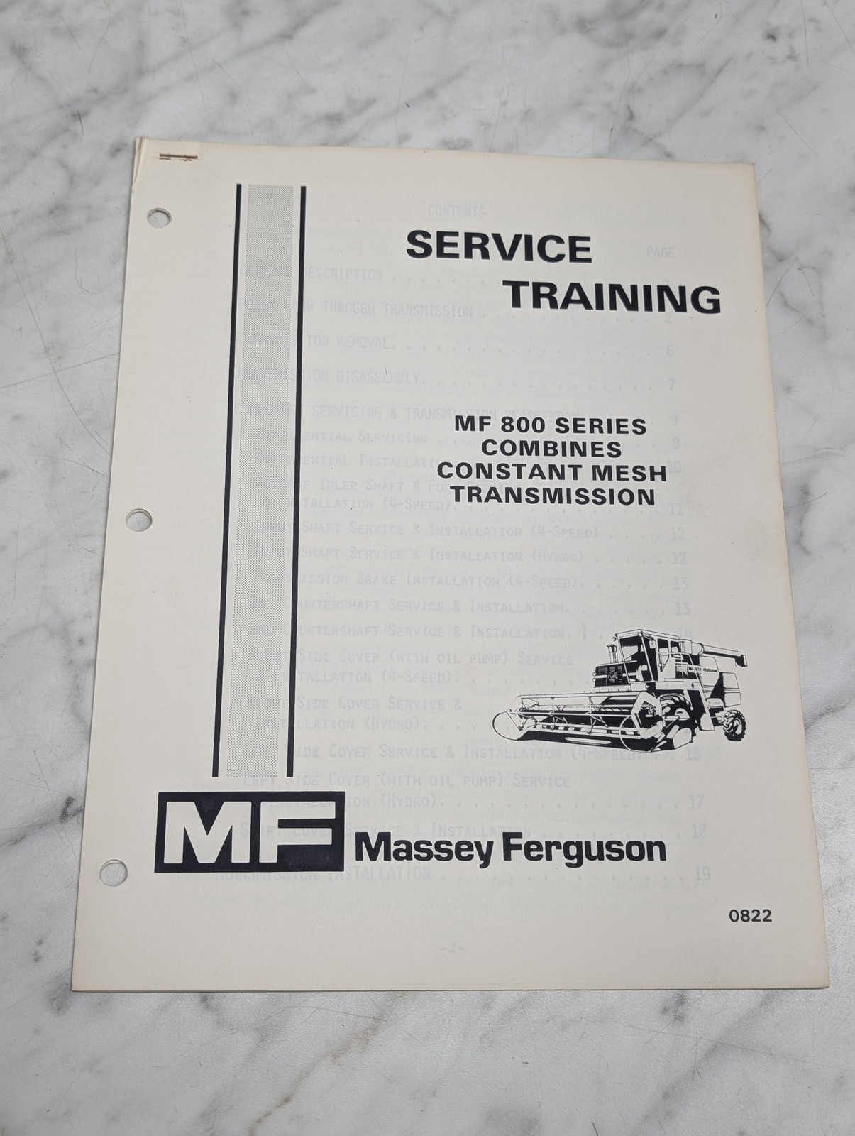 Massey Ferguson 800 Series Combines 0822 Service Manual Repair Maintenance Shop