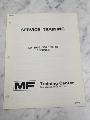 Mf Service Training 3505 3525 3545 Engines Manual Training Book Guide Reference
