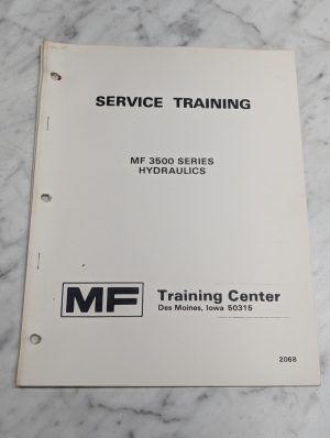 Mf 3500 Series Hydraulics Service Training Manual Repair Maintenance Shop 2068
