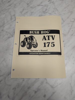 Bush Hog Atv 175 Operators Manual Owners Maintenance Guide Book Reference