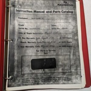 Raymond Parts Catalog List Book Operation Instruction Manual Model 31 1974