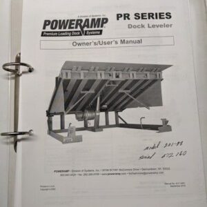 Poweramp Dock Loading System Pr Series Owner User Manual Parts List Book
