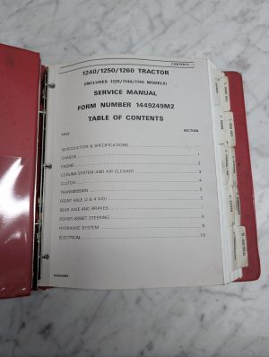 1240 1250 1260 Tractor Includes 1125 1140 1145 Service Manual Massey Ferguson Mf