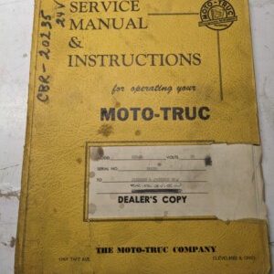 Moto-Truc Service Repair Manual Parts List Shop Book Forklift Truck Cbr-D 20235
