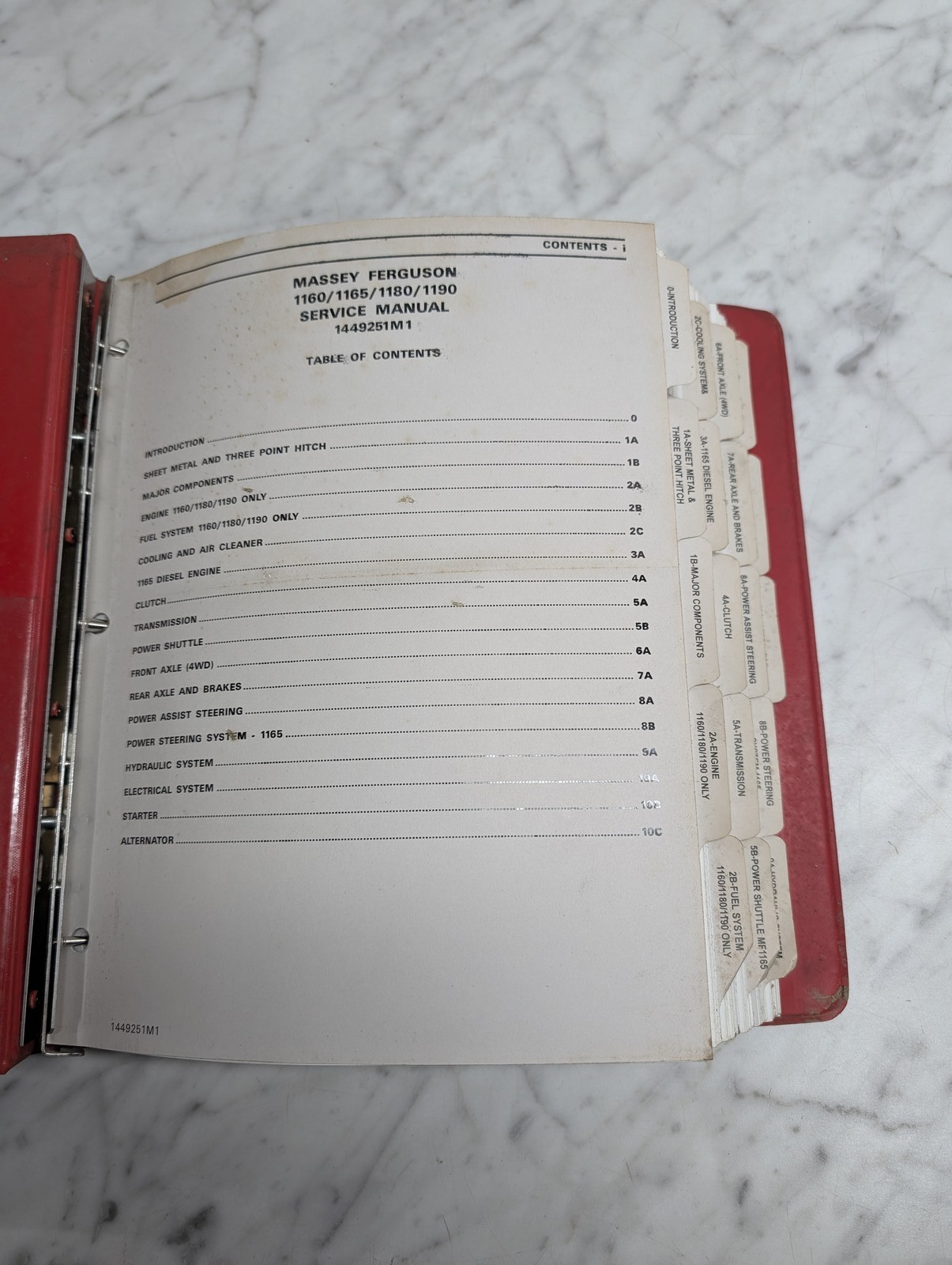 Massey Ferguson 1160 1165 1180 1190 Service Manual 1449251M1 Repair Shop