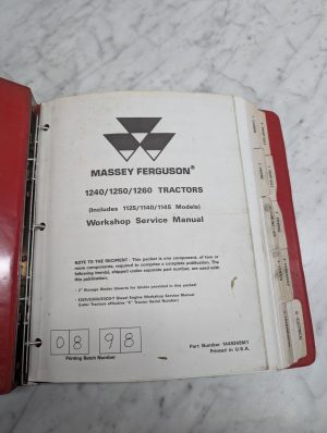 Massey Ferguson Mf 1240 1250 1260 1125 1140 1145 Tractor Workshop Service Manual